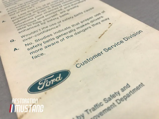 Ford Safety Belts and You Original Literature