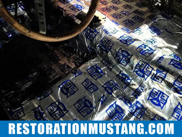 Installing FatMat Sound Deadener In Mustang Classic Car: Prepping the floor