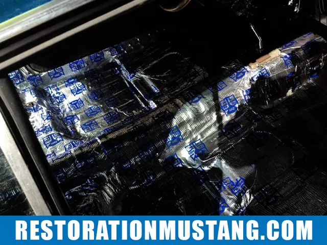 Installing FatMat Sound Deadener In Mustang Classic Car: Prepping the floor