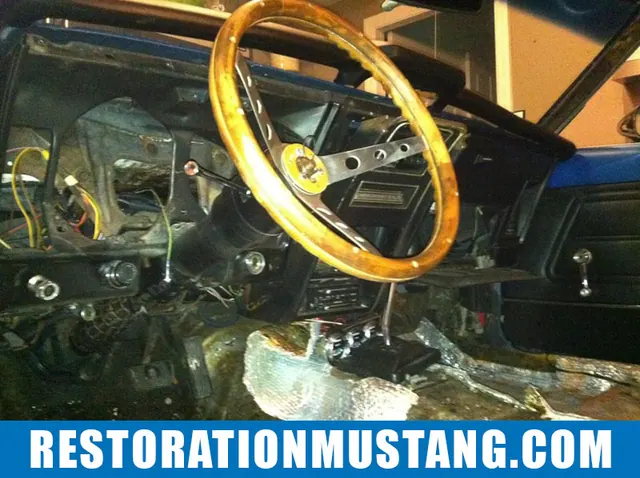 Installing FatMat Sound Deadener In Mustang Classic Car: Prepping the floor