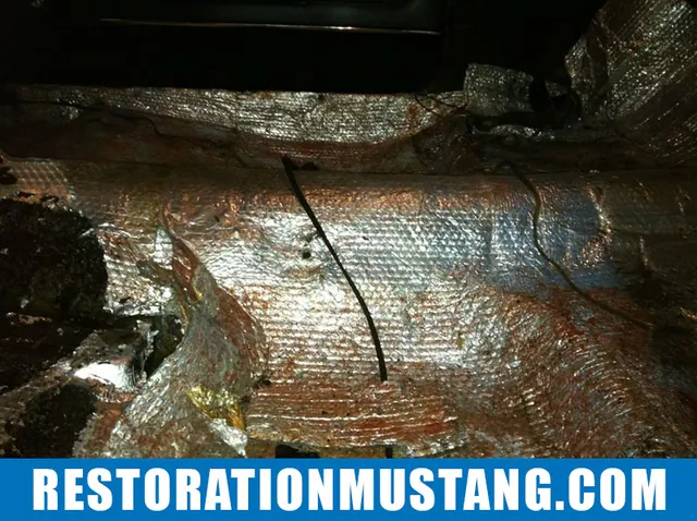 Installing FatMat Sound Deadener In Mustang Classic Car: Prepping the floor