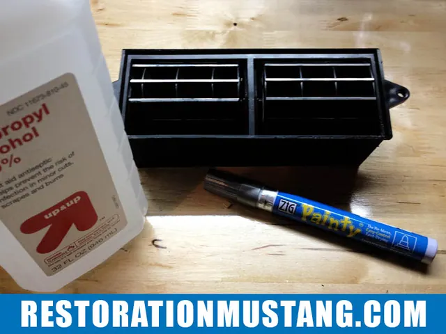 Bringing back the appearance of chrome to the A/C vents. A few weeks ago I saw a friend do a post on his YouTube channel showing how to revive a dashboard panel with a $5.00 paint pen. You can see Tyler’s video here. I have to give credit to “whosaidtyler” for this tip. Anyhoo… I ordered a new center dash air conditioning vent from a person on ebay. Overall, the vent was in excellent shape except for the lack of chroming on the a/c vent directors. This is now a very simple fix… Using a silver permanent paint pen ($5.00) and some normal household rubbing alcohol (as a prep) keep a very steady hand and run the pen along the surface that used to be chrome or silver. The end result is a shockingly nice appearance of chrome or accent silver. It looks very clean, crisp, and brings new life into an old part! Thanks Tyler! Check out my pictures below.