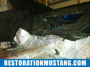 Installing FatMat Sound Deadener In Mustang Classic Car: Prepping the floor